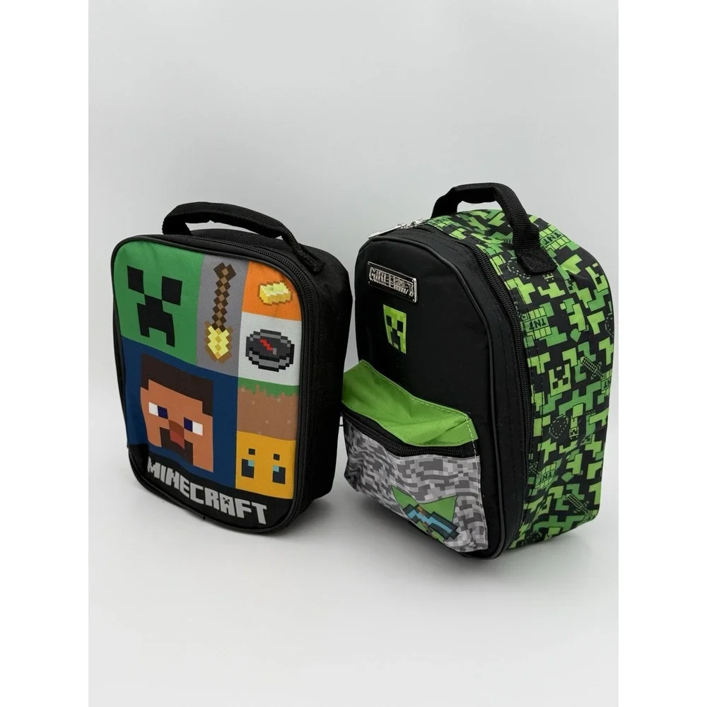 Minecraft Lunch Tote‎ Creeper And Rectangle Lunch Box Lot